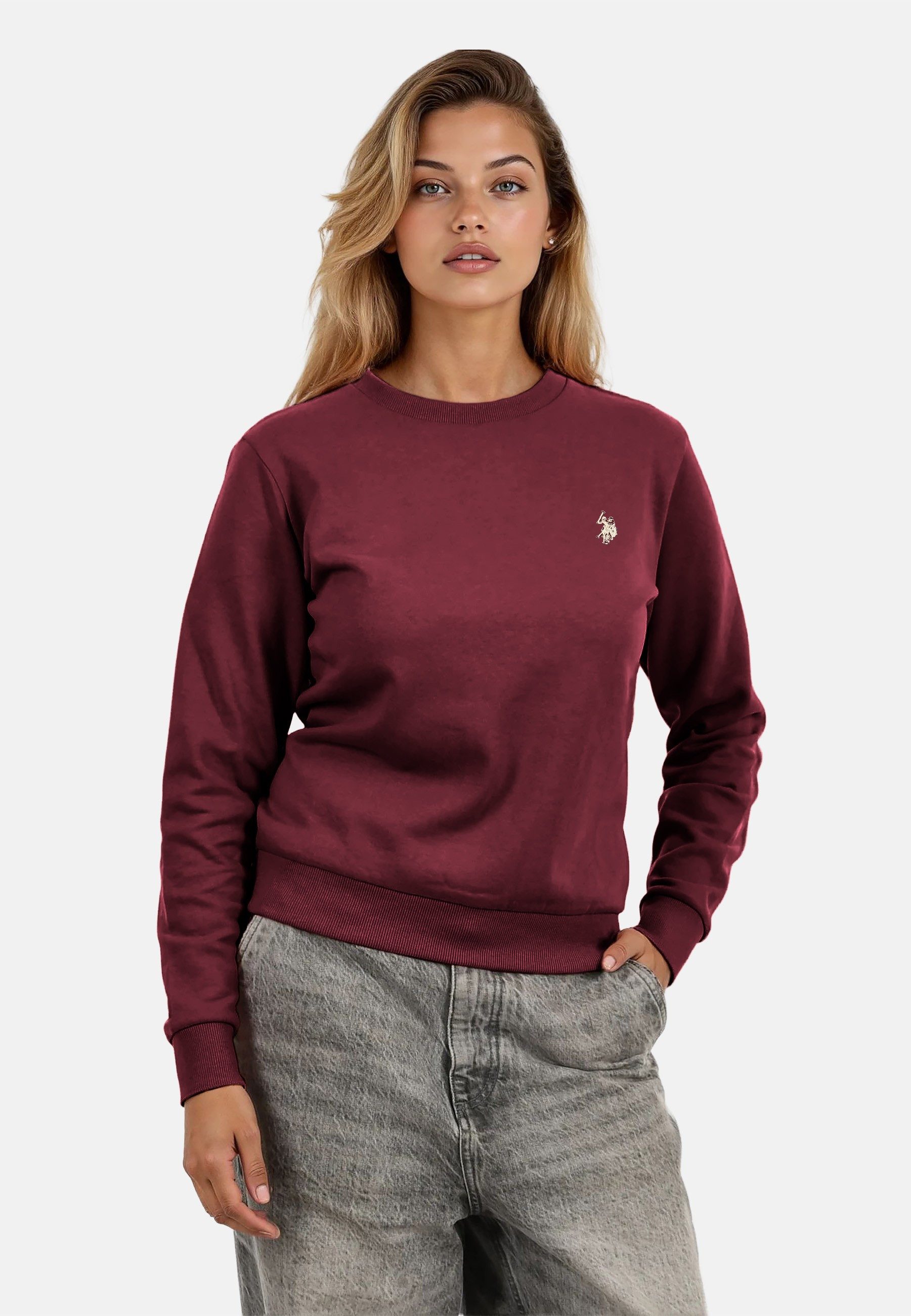U.S. Polo Assn. Rundhalspullover Pullover USZoee – Damen Sweatshirt mit Run günstig online kaufen