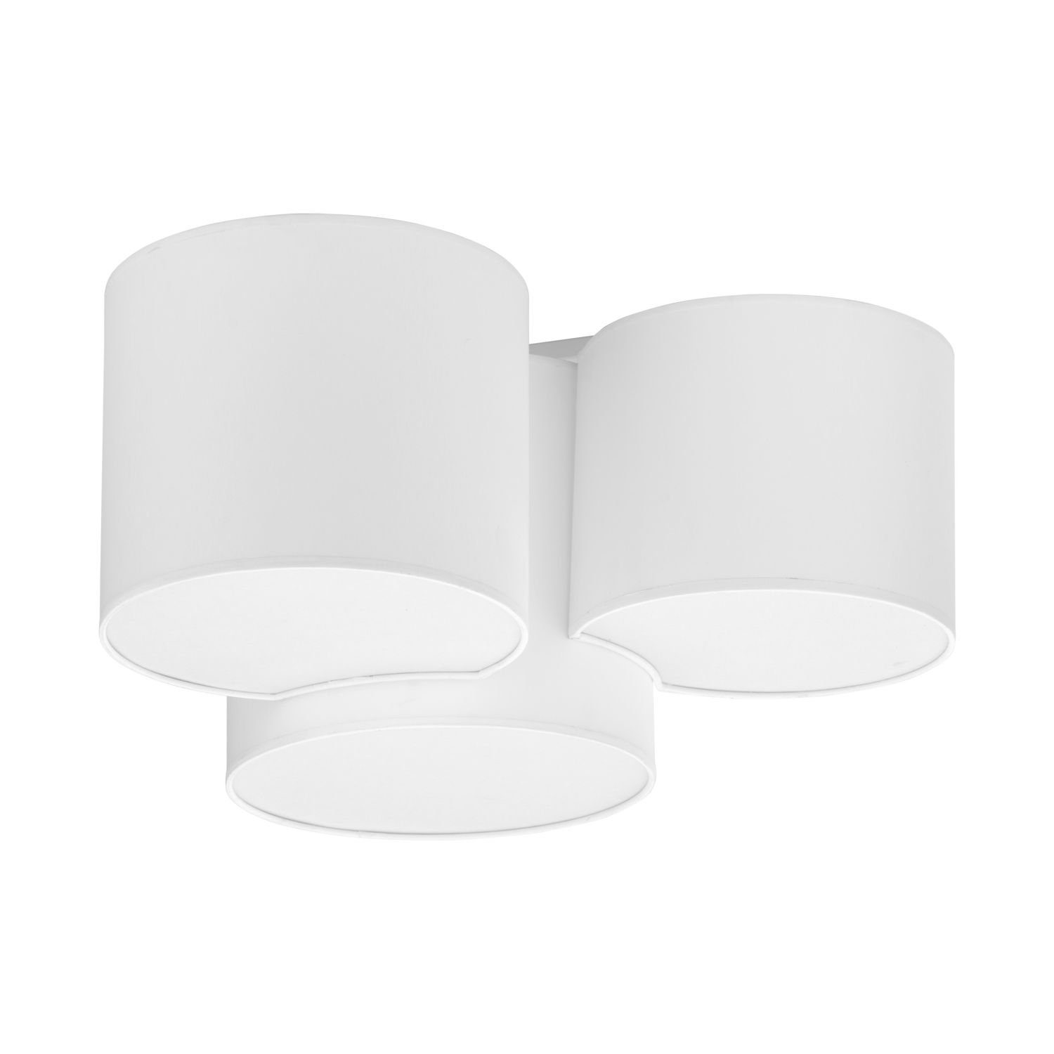 Licht-Erlebnisse Deckenleuchte CLEMENS, ohne Leuchtmittel, Stoff Weiß 3-flammig E27 Modern blendarm 42 x 30 x 54 cm | Deckenlampen