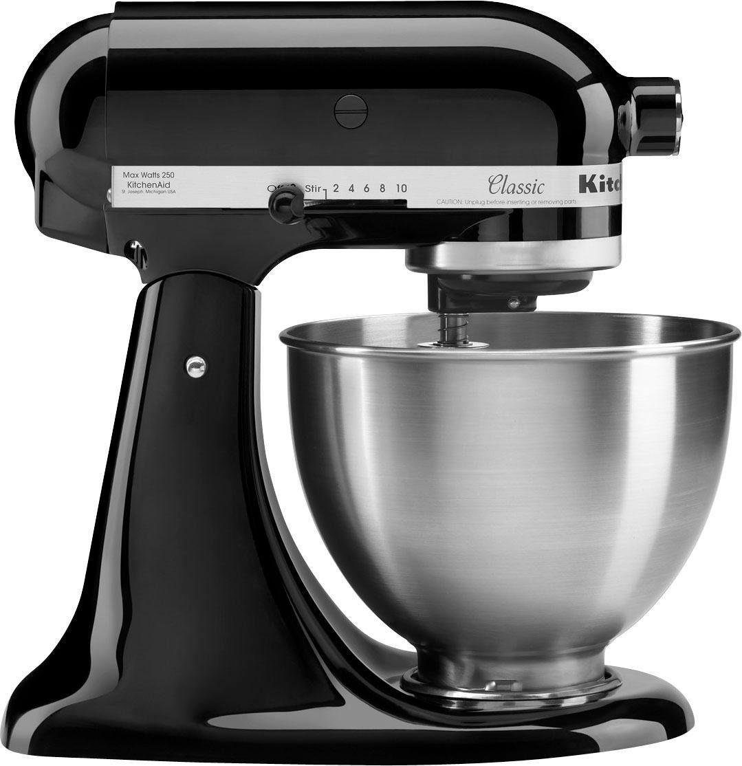 KitchenAid Küchenmaschine 5K45SSEOB ONYX BLACK, 275 W, 4,3 l Schüssel, Gratis Fleischwolf/Spritzgebäckvorsatz (Wert ca. 129,-UVP)