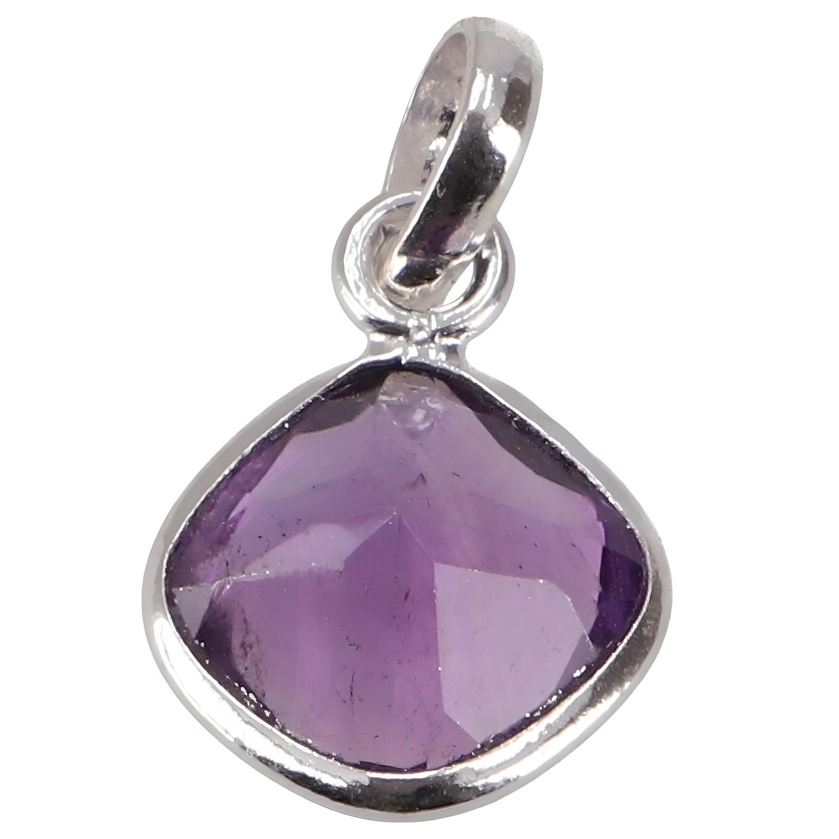 Guru-Shop Kettenanhänger Zierlicher Silber Anhänger mit geschliffenem..