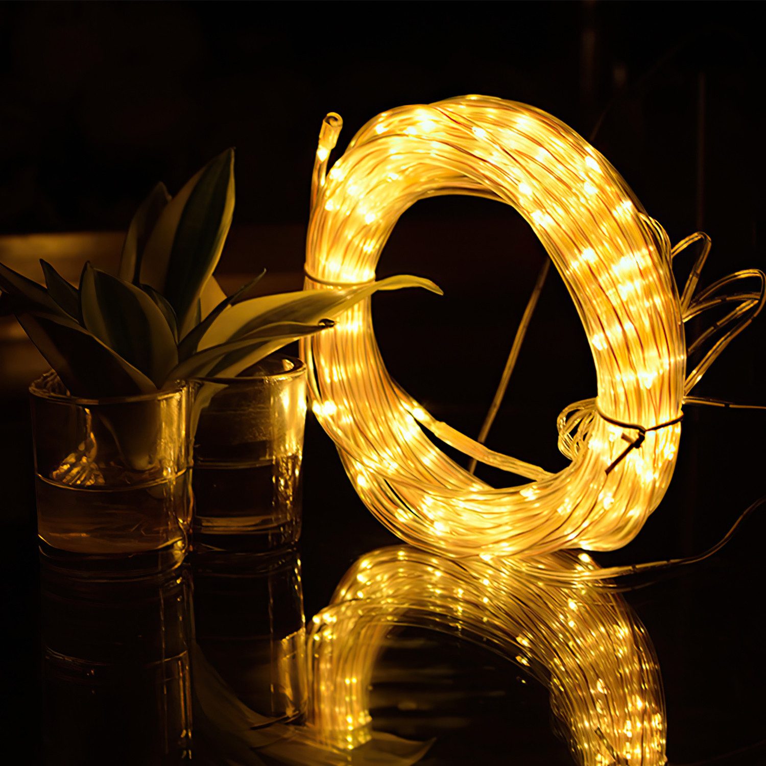 Clanmacy Lichterschlauch LED Lichterschlauch Lichterkette 8 Modi Wasserdicht 10-50M, Wasserdicht – Bild 5 von 5