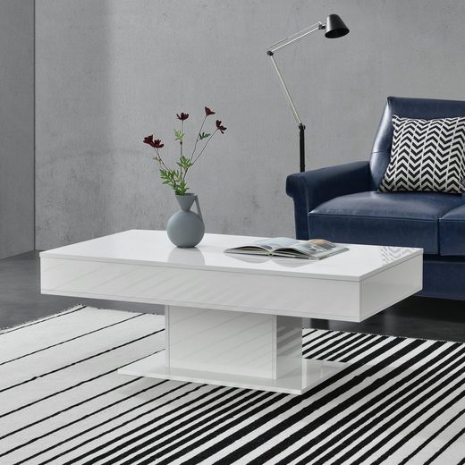 en.casa Couchtisch, »Lünen« Wohnzimmertisch mit 2 Staufächern