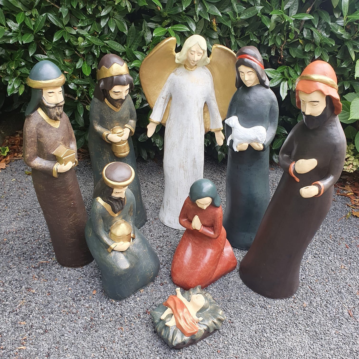 Aspinaworld Gartenfigur 8 teilige Krippenfiguren 82 cm Gartendeko