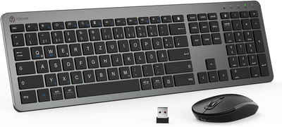 iclever Optimale Benutzerfreundlichkeit Tastatur- und Maus-Set, MIT Maximale Flexibilität mit USB-Empfänger LED-Batterieanzeigen