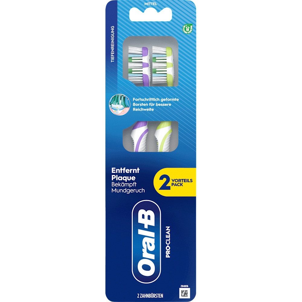 Oral-B Zahnbürste 2 Oral-B Pro-Clean 40 Medium Zahnbürsten