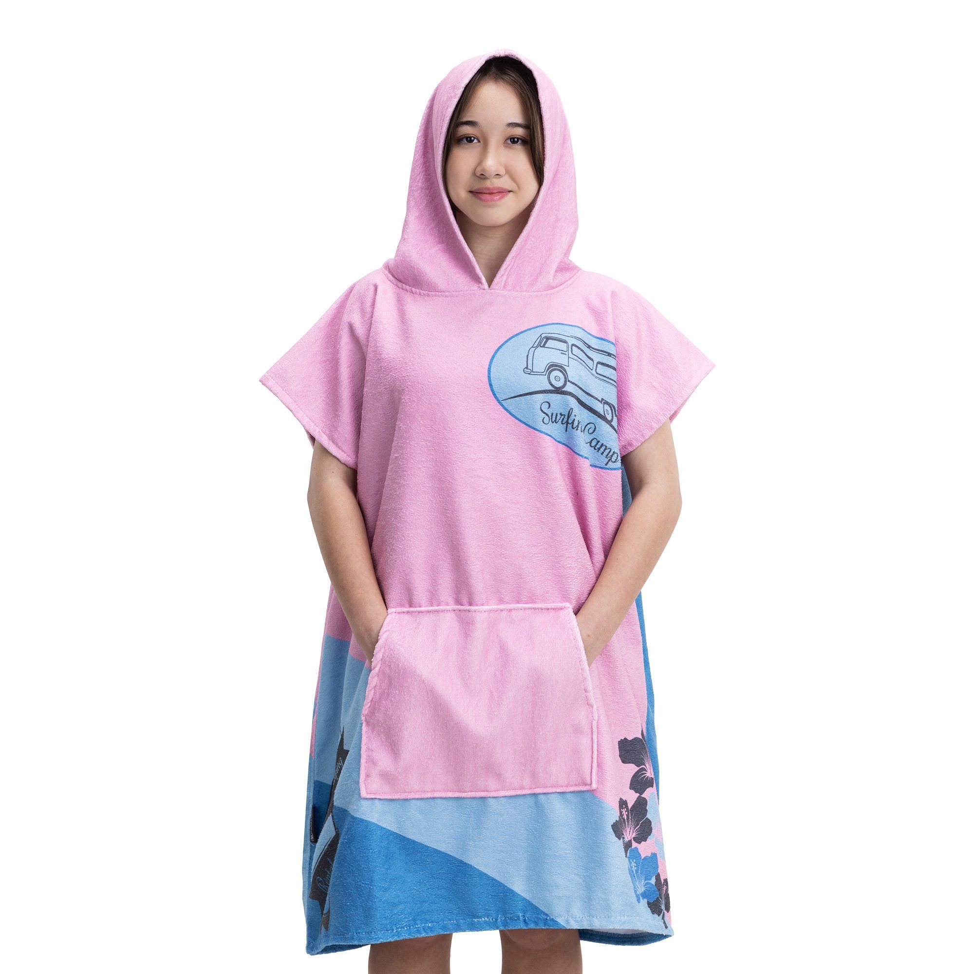 Homelevel Teenager Kinder Surfponcho Poncho Badeponcho Strandtuch Handtuch Cape Baumwollmischung Velours Frottee Badetuch mit Kapuze