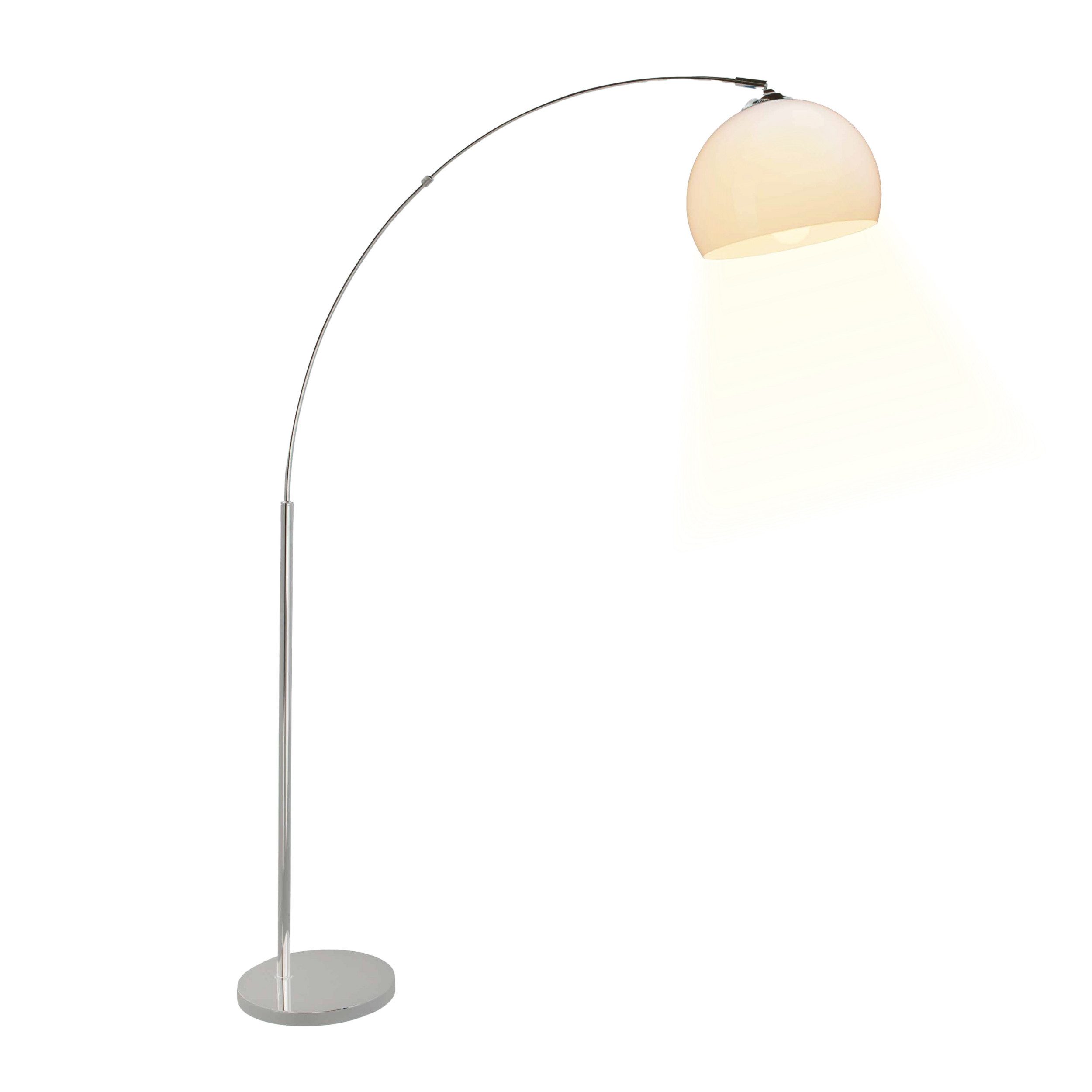Lightbox Stehlampe, ohne Leuchtmittel, moderne Bogenlampe, Stehleuchte mit schwenkbarem Kopf und Fußschalter