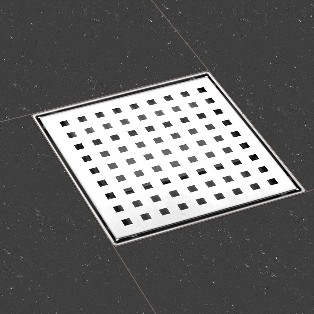 euroharry Duschrinne Duschrinne, Siphon mit Geruchsstop und Haarsieb Randablauf Befliesbar