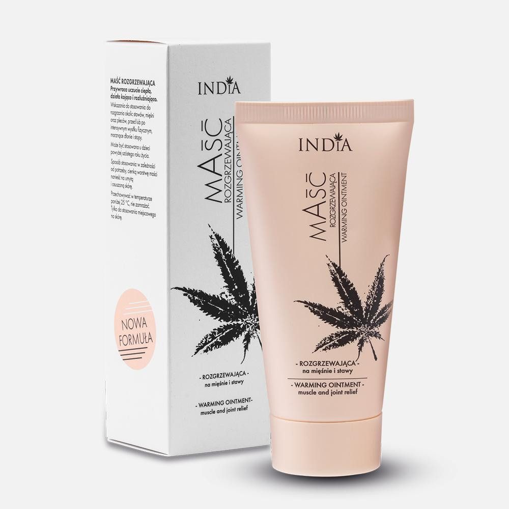 Indiacosmetics Körpercreme Wärmecreme Hanfsalbe 50 ml – Hanföl, Ingwer & Pfeffer, Wärmende Pflege
