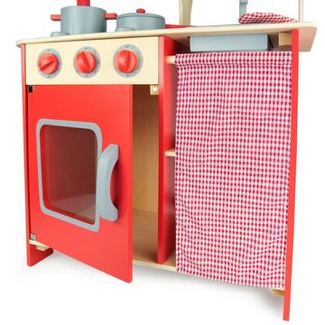 Spielküche Chilli Rot Holz, mit Zubehör