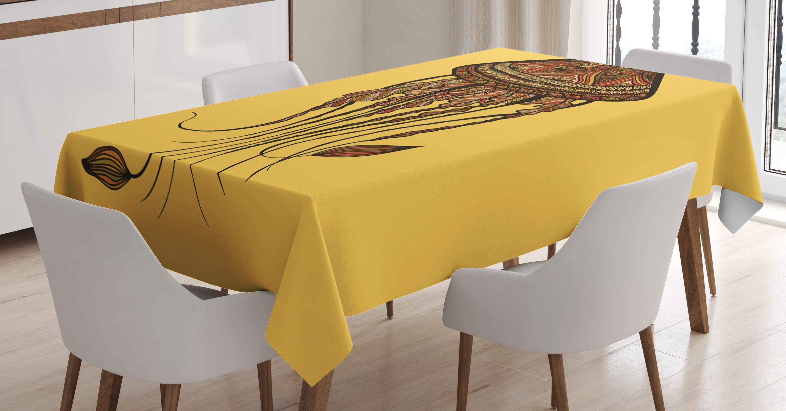 Quallen Klare Abakuhaus Farbfest Bereich Farben, geeignet abstrakte den Tischdecke Qualle Außen Für Waschbar