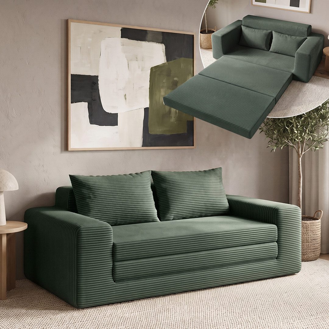 skølm Schlafsofa Kvasir Vollschaumsofa, ausklappbar mit Kissen, vakuumiert, 2 Sitzplätze, 168x94x62 cm (BxTxH), als Gästebett nutzbar