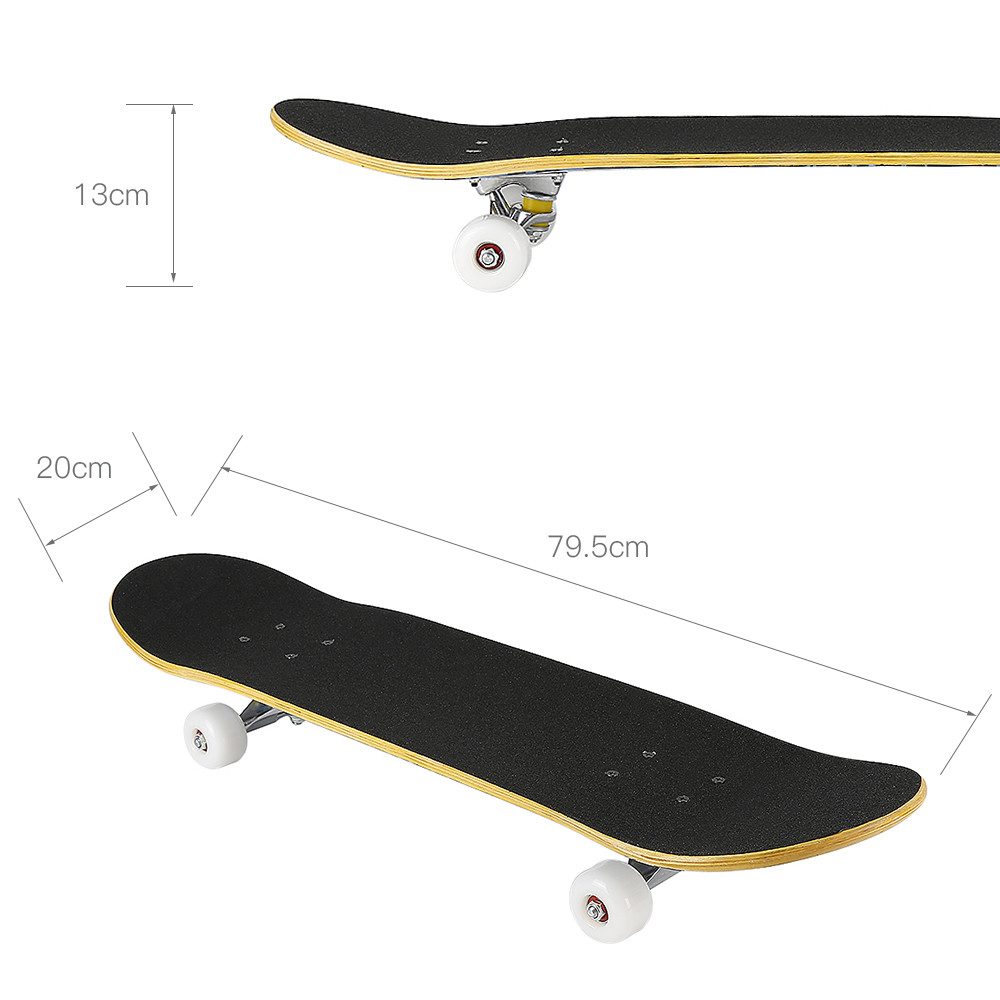 JEOBEST Skateboard Komplettboard, ABEC 7 - Skateboarding, (Skate Rollerboard, Wasserdichtes Rutschfestes, PU Räder)