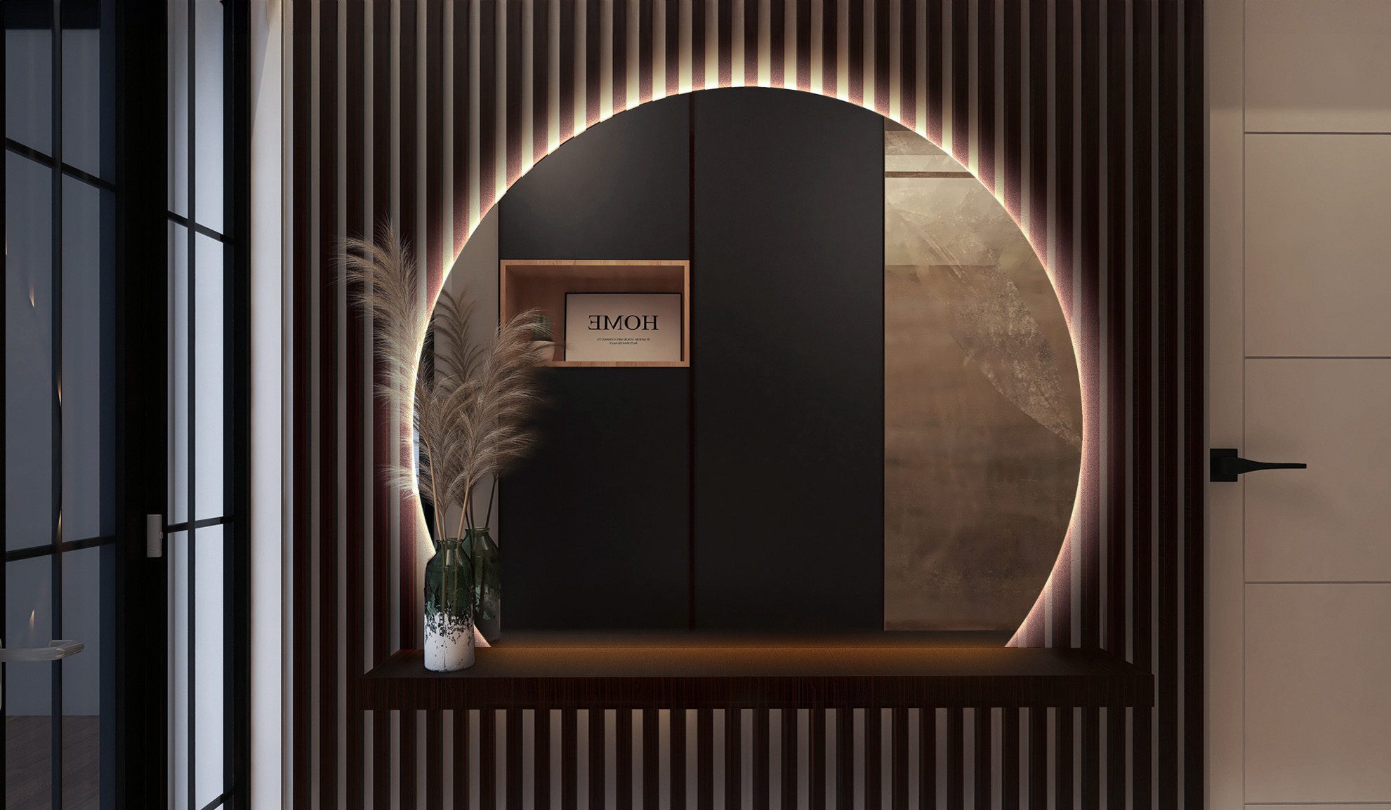 Tulup LED-Lichtspiegel Runder Abgeschrägter LED-Badezimmerspiegel (Neutralw günstig online kaufen