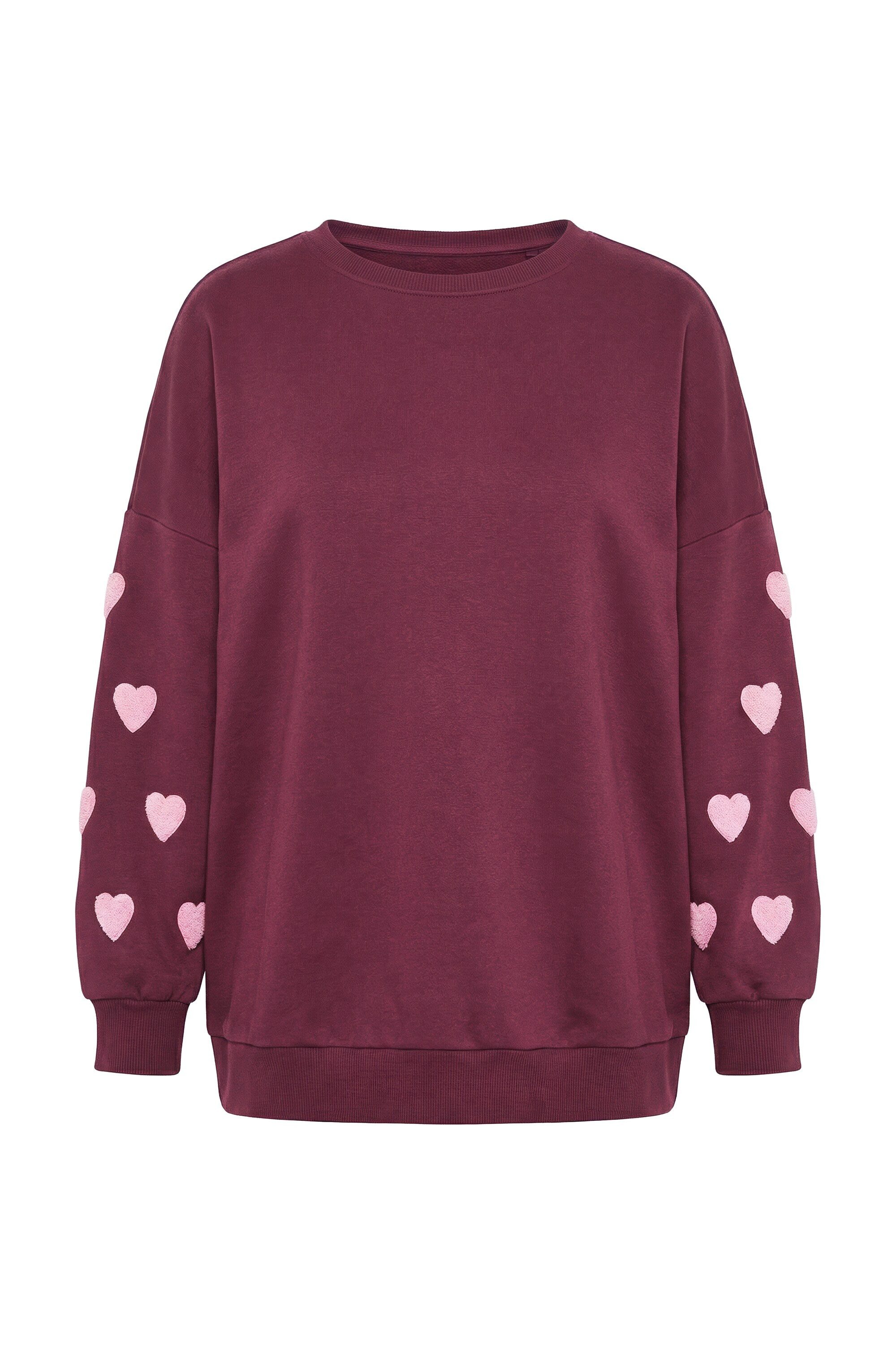 Studio Untold Sweatshirt Sweatshirt extra oversized Ärmel-Hearts günstig online kaufen