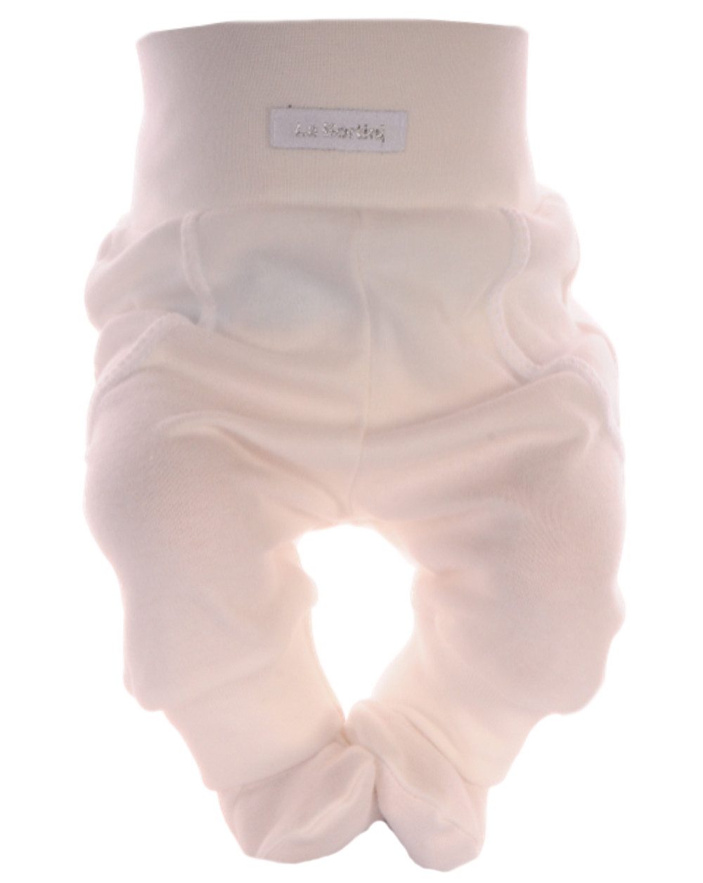 Schlupfhose Baby Hose mit Füßchen in Creme Strampler neutral
