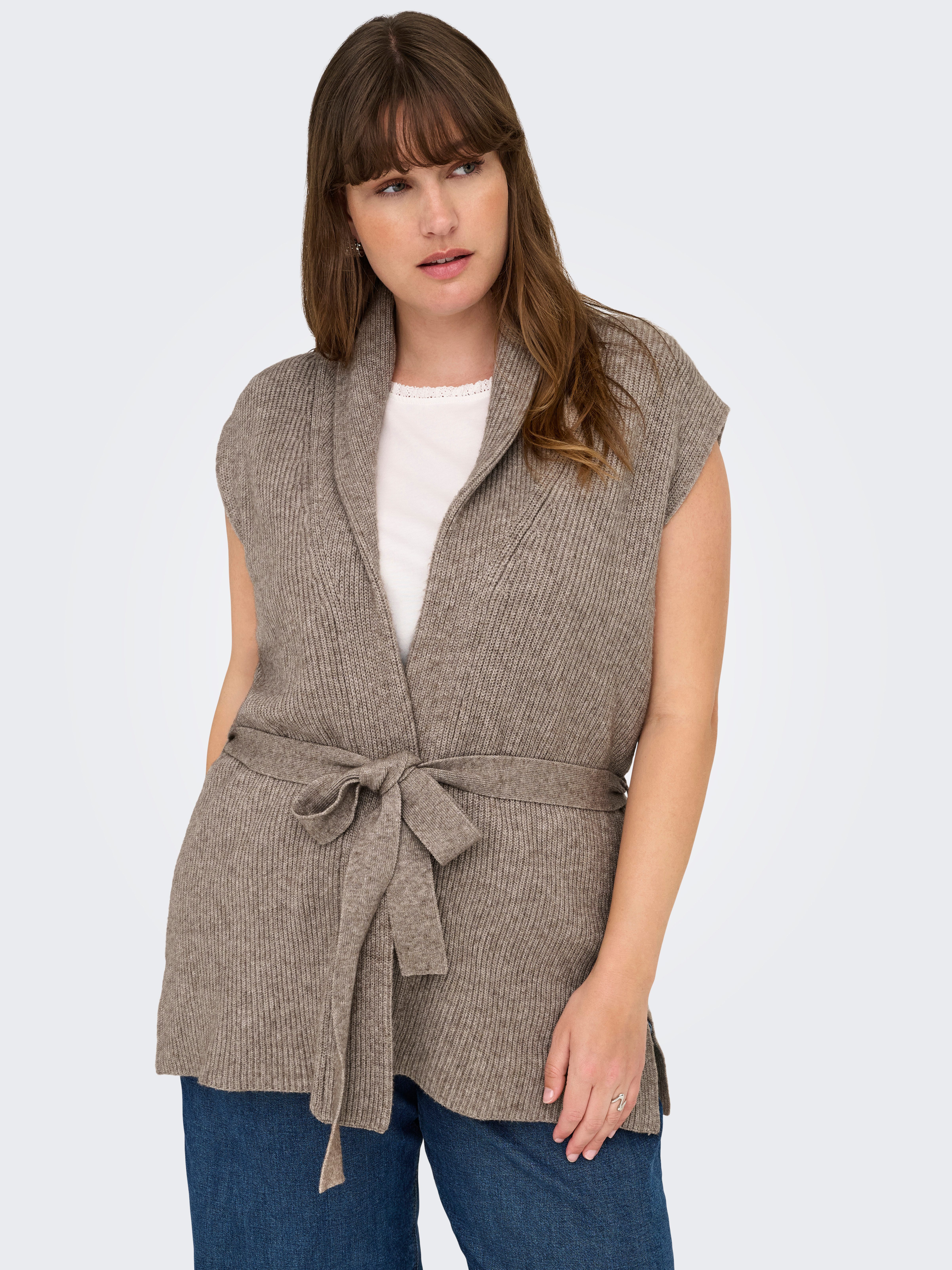 ONLY CARMAKOMA Strickweste CARKATIA SL RIB günstig online kaufen