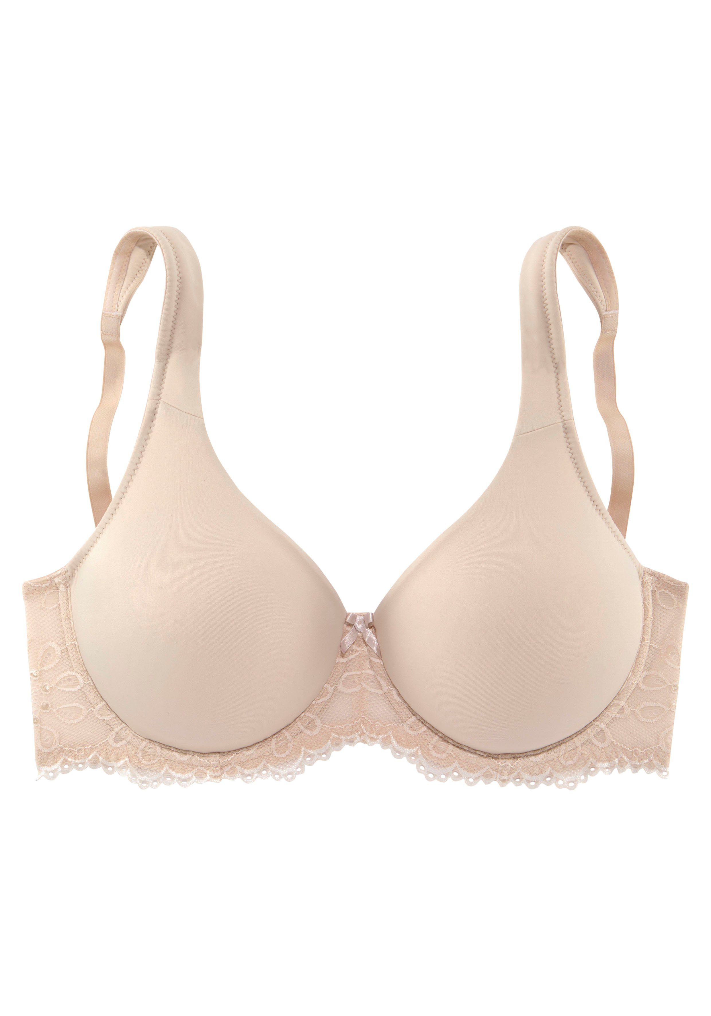 LASCANA T-Shirt-BH mit blumiger Spitze und seidiger Microfaser. € 42,99