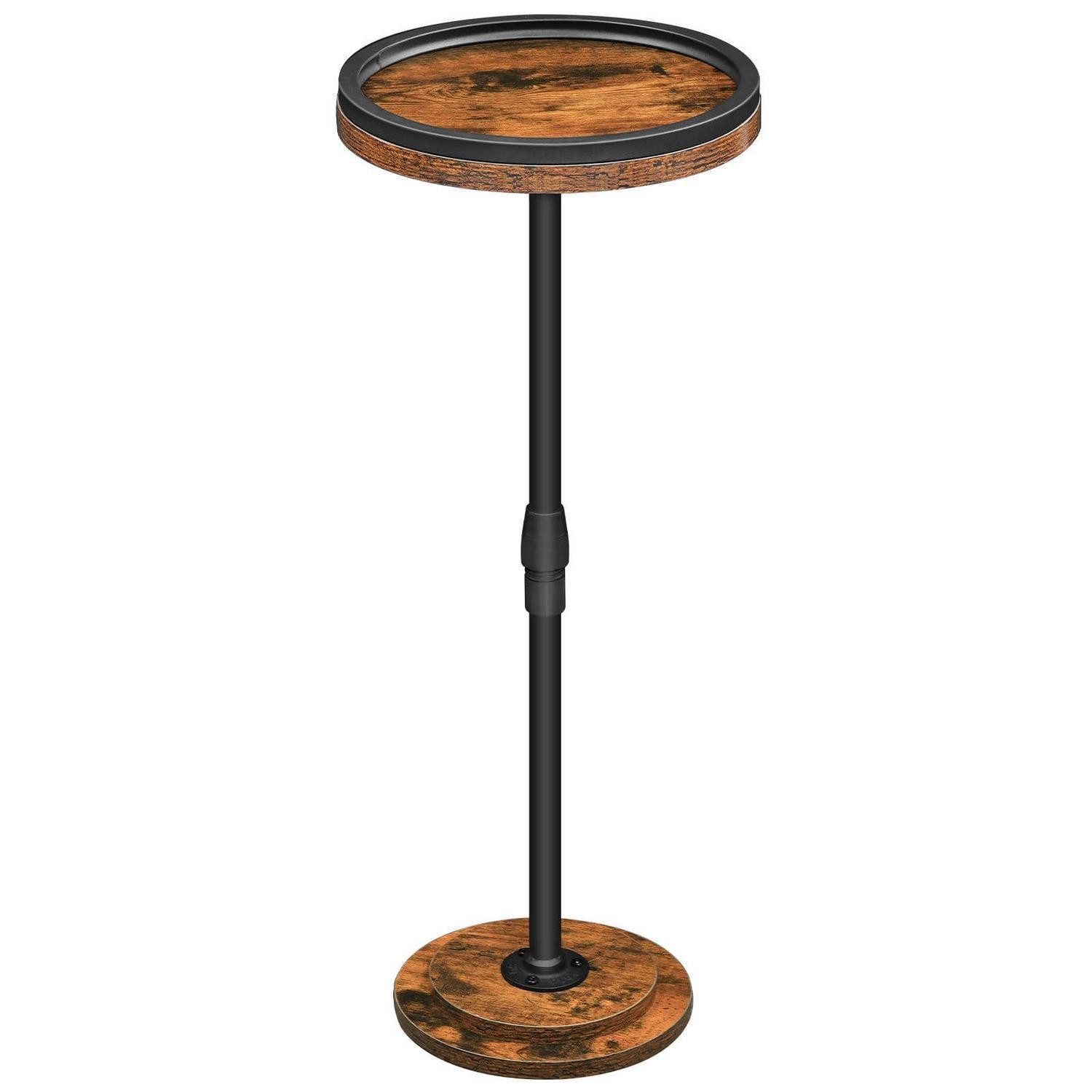 LuxusKollektion Beistelltisch Runder Beistelltisch Höhenverstellbar Vintagebraun (1-St)