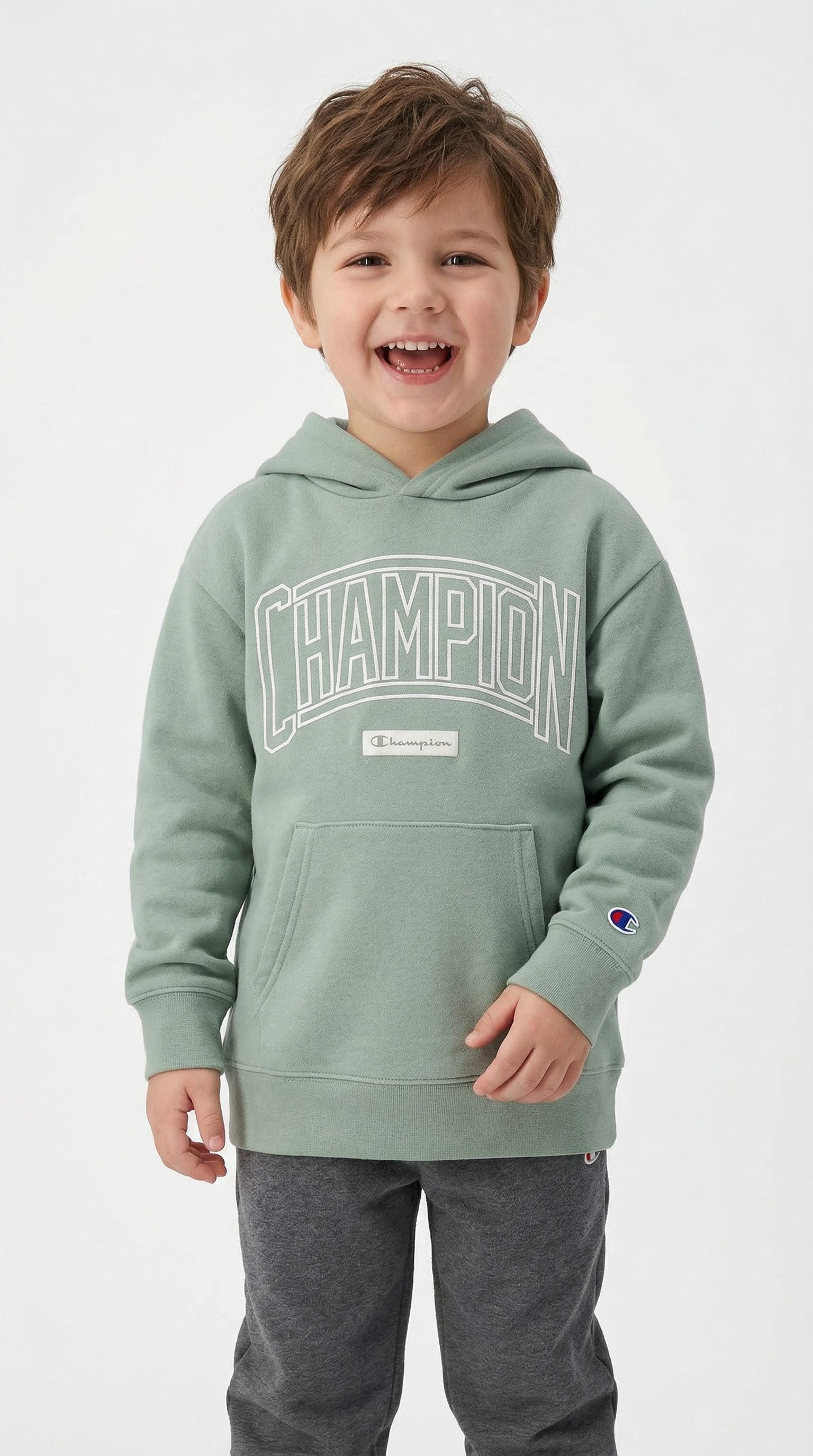 Champion Kapuzensweatshirt COLLEGE Terry Hoodie Large Logo für Kinder, mit Kapuze, sportlicher Stil, weiches Material