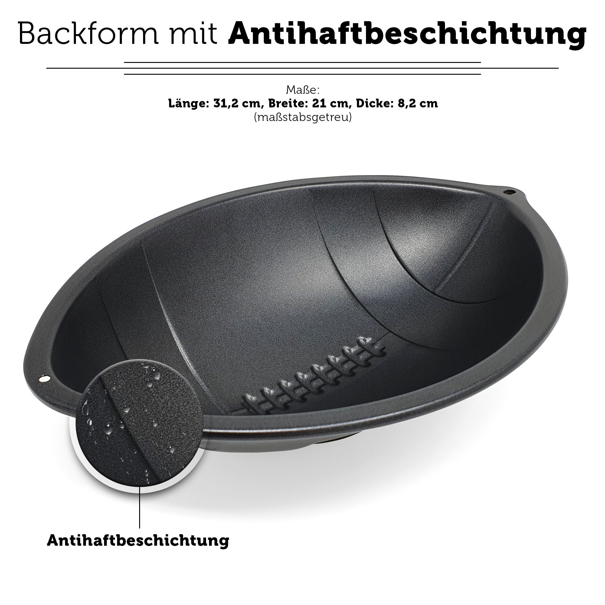40YARDS Backform American Football Backform inkl. REZEPT aus Stahl, (1-tlg), mit Antihaftbeschichtung (maßstabsgetreu)