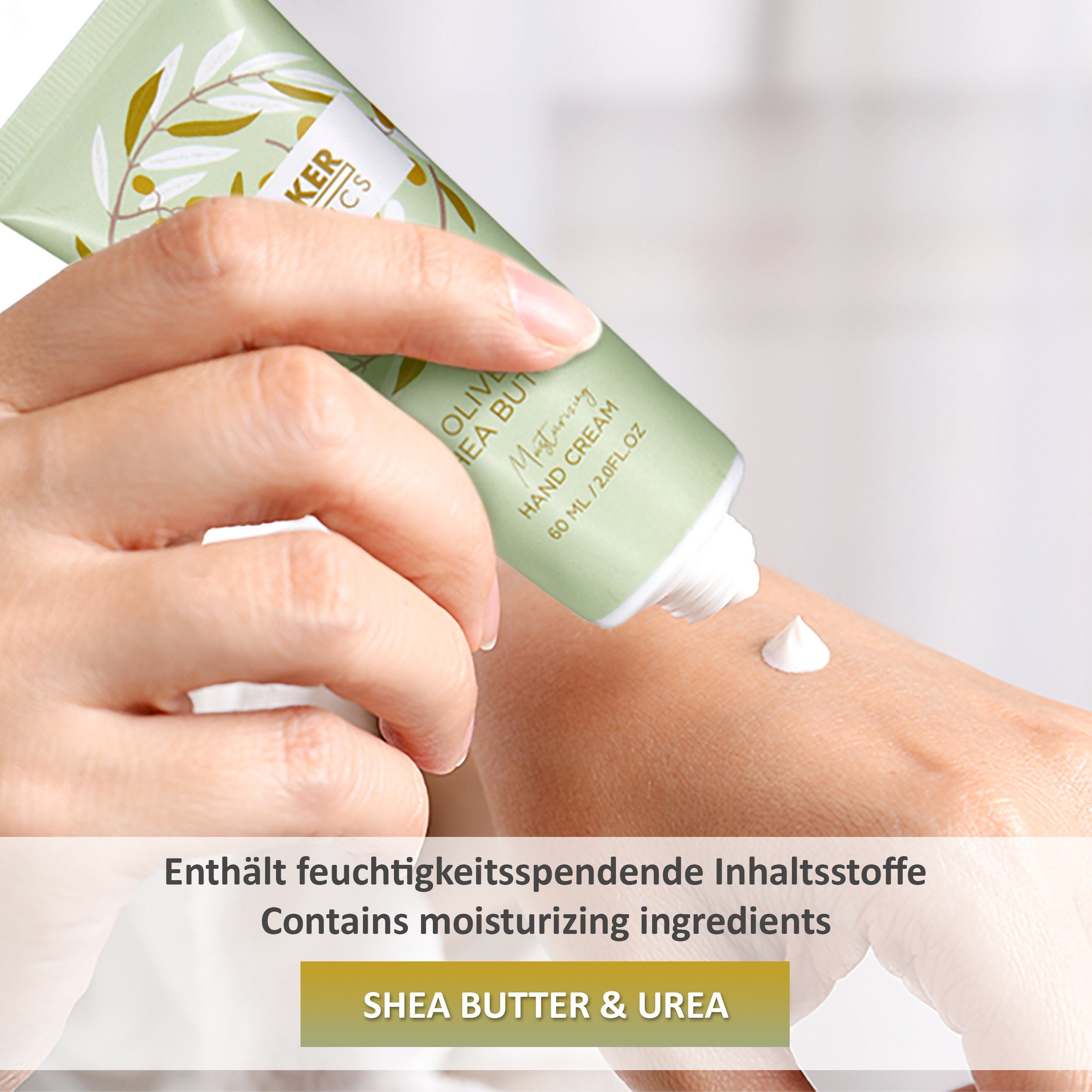 und 3er Set trockene Handpflegecreme Urea Sheabutter, Cream Hand Geschenk Frauen BRUBAKER Handcreme - 3-tlg., Männer raue für rissige und mit für Hände Pflegecreme feuchtigkeitsspendende Geschenkset Pack