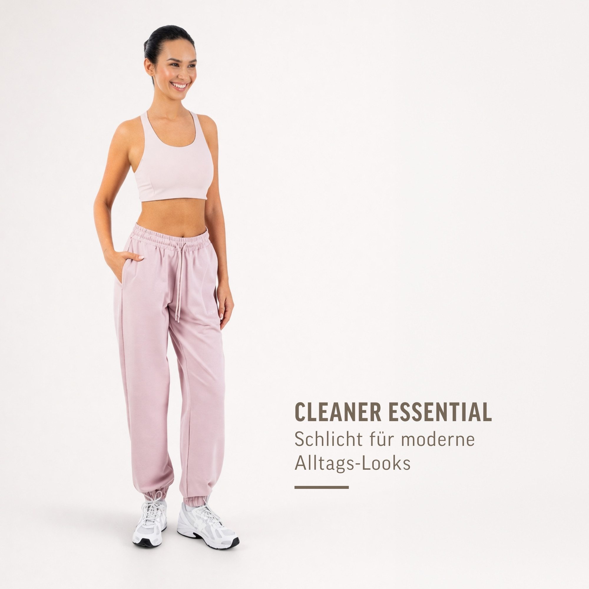 Smilodox Jogginghose Elura, Trainingshose Damen Tapered Fit, Sweatpants mit Tunnelzug Elastischer Bund, Kordelzug, Logo, Gym & Homewear