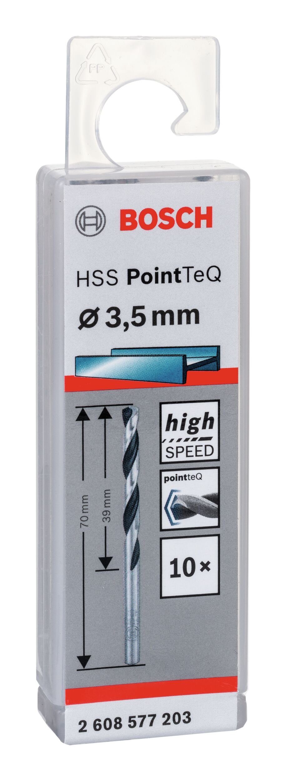 PointTeQ (DIN 3,5 mm 10er-Pack - - HSS BOSCH Metallspiralbohrer Metallbohrer, 338) Stück), (10