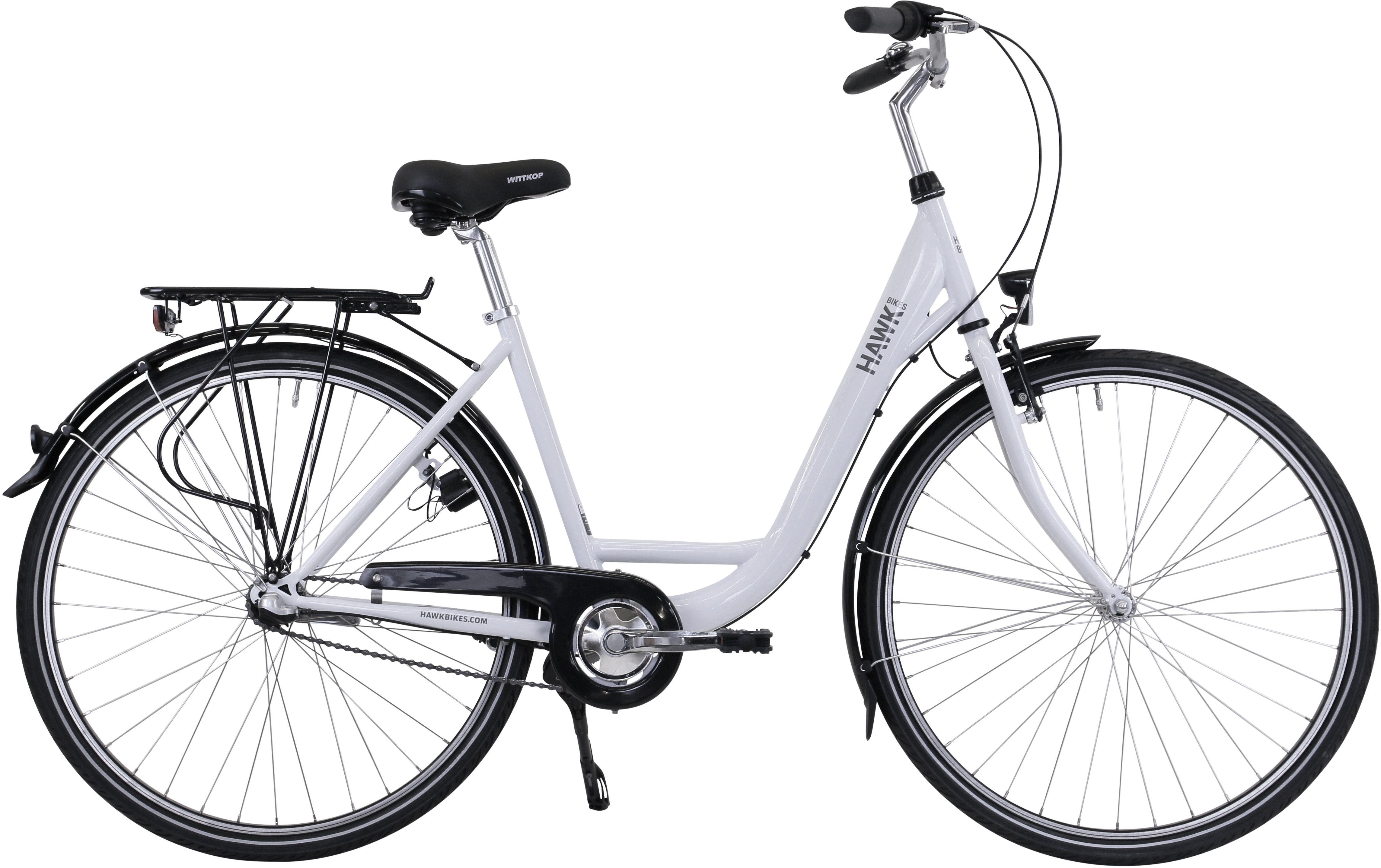 HAWK Bikes Cityrad HAWK City Wave Premium White, 3 Gang Shimano Nexus Schaltwerk