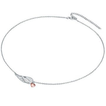 Rafaela Donata Silberkette Herz/Flügel silber/roségold, mit Zirkonia