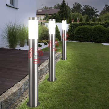etc-shop LED Außen-Stehlampe, Leuchtmittel inklusive, Warmweiß, Wegeleuchte mit Bewegungsmelder Erdspieß Gartenleuchte