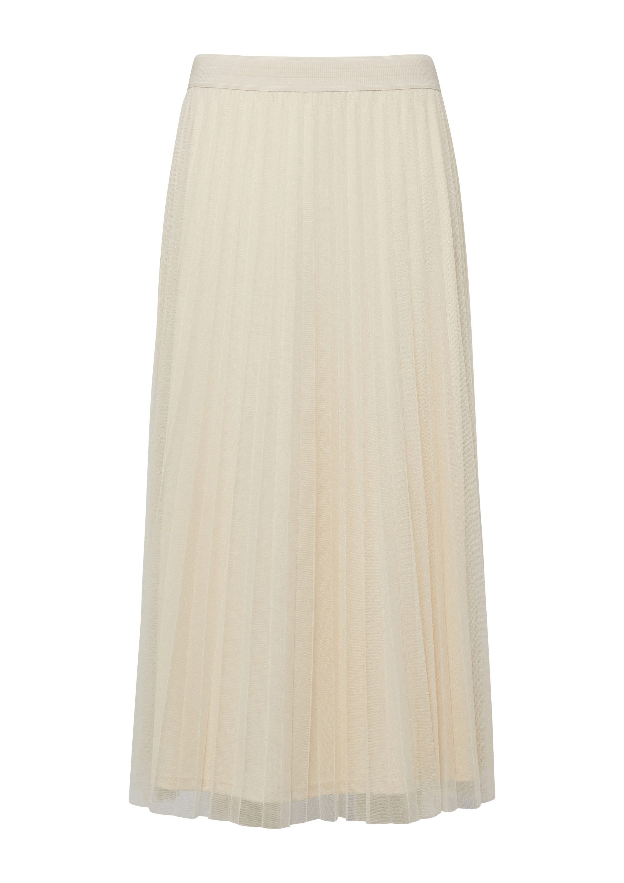 s.Oliver Midirock Rock Plissierter Midi-Meshrock mit Jerseyfutter