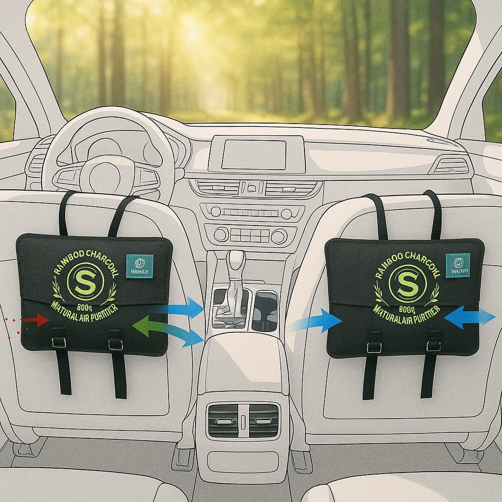 Stimio Anti-Geruchs-Säckchen Entfeuchter, Geruchsentferner für Auto Duft Innenraum. Auslaufsicher (1x500g oder 2x500g Aktivkohle-Taschen, 2-St., Luftentfeuchter Geruchskiller gegen Feuchtigkeit und Tiergeruch), Natürlicher Geruchsneutralsierer für PKW, LKW, Wohnmobil, Schrank