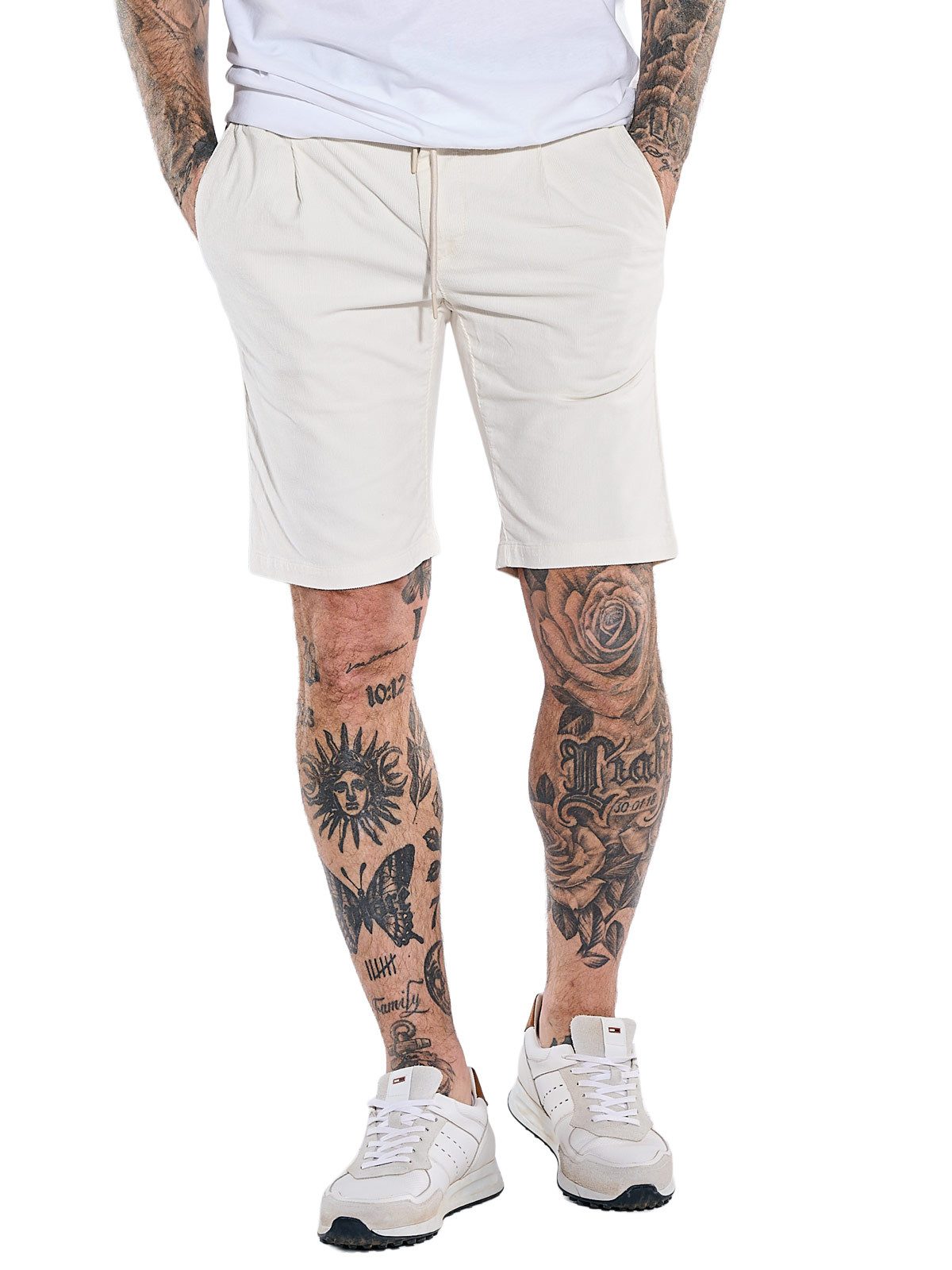 emilio adani Bermudas Herren Bermuda aus Cord-Material, Naturweiss
