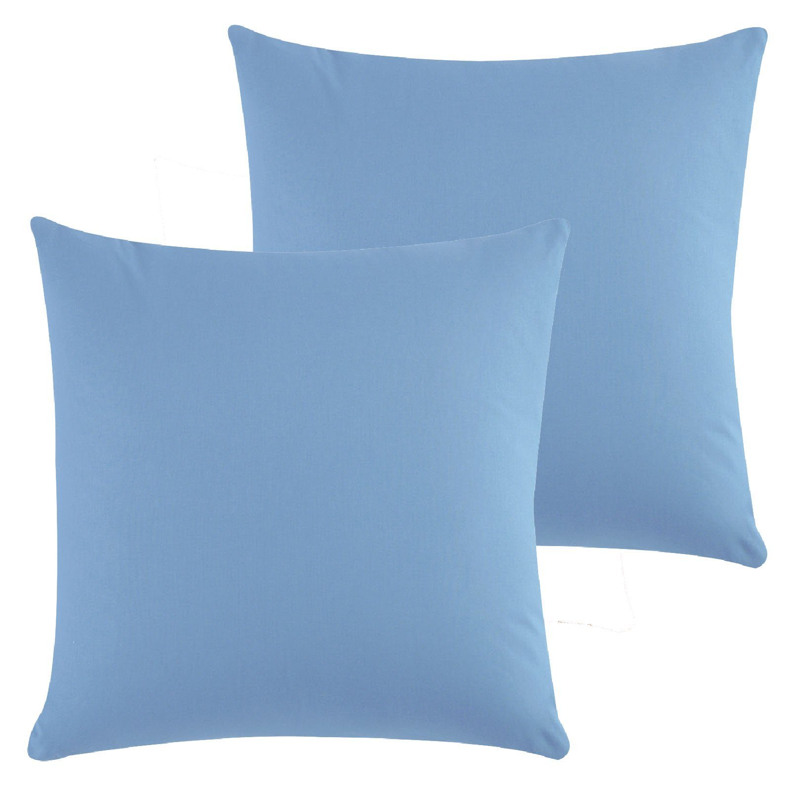 CLASS HOME COLLECTION Kissenbezüge Kissenbezüge 2er Set Kissenhüllen Sofa Bett mit Reißverschluss, (2 Stück), 100 % Baumwolle, Renforce-Qualität, Mit Reißverschluss