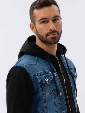 OMBRE Jeansjacke Denim-Katana-Jacke für Männer mit Kapuze