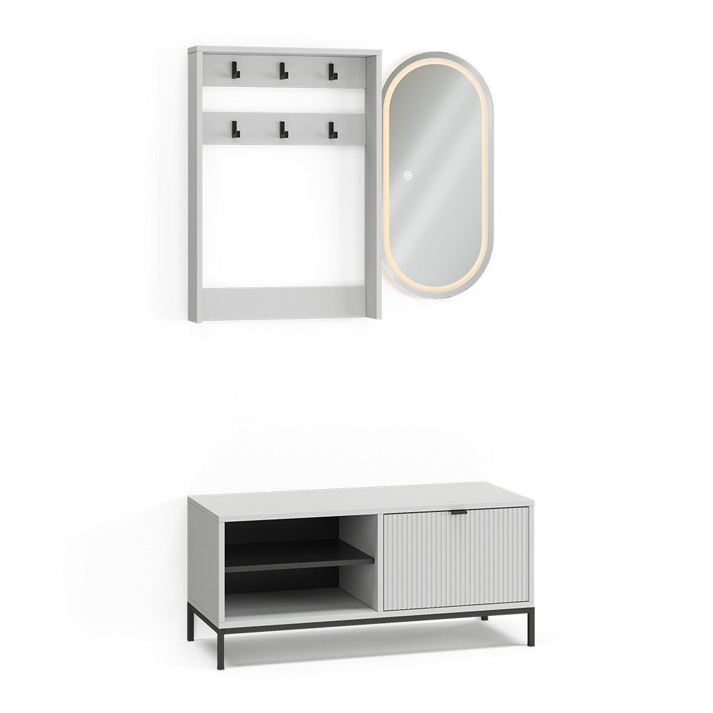 Vicco Garderoben-Set Eliza, Weiß, 100 x 45 cm Set, 3 Teile, (3-St)