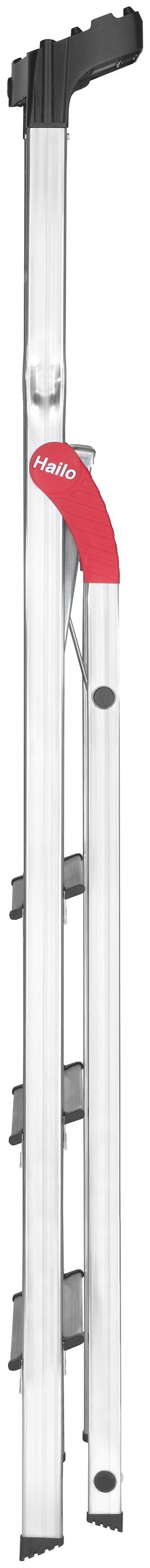 Hailo Stehleiter L60 StandardLine, Alu-Sicherheits-Stehleiter 4 Stufen