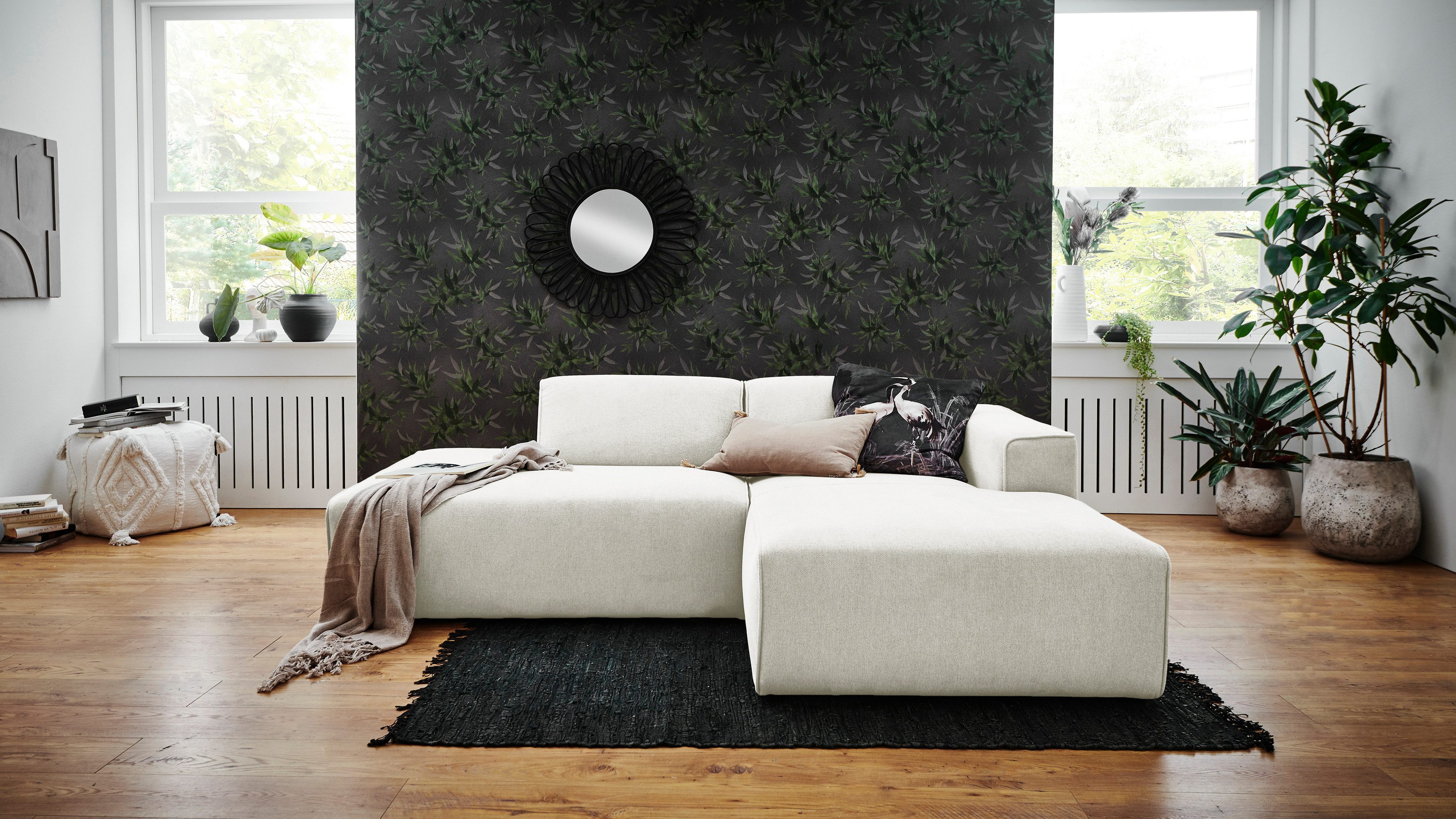 Home affaire Ecksofa Noord mit Kedernaht, Breite 227 cm, L-Form, mit Kedernaht, Breite 227 cm, Cord, Struktur
