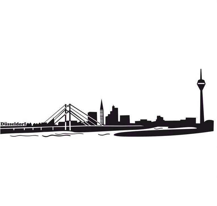 Wall-Art Wandtattoo XXL Stadt Skyline Düsseldorf 80cm (1 St)