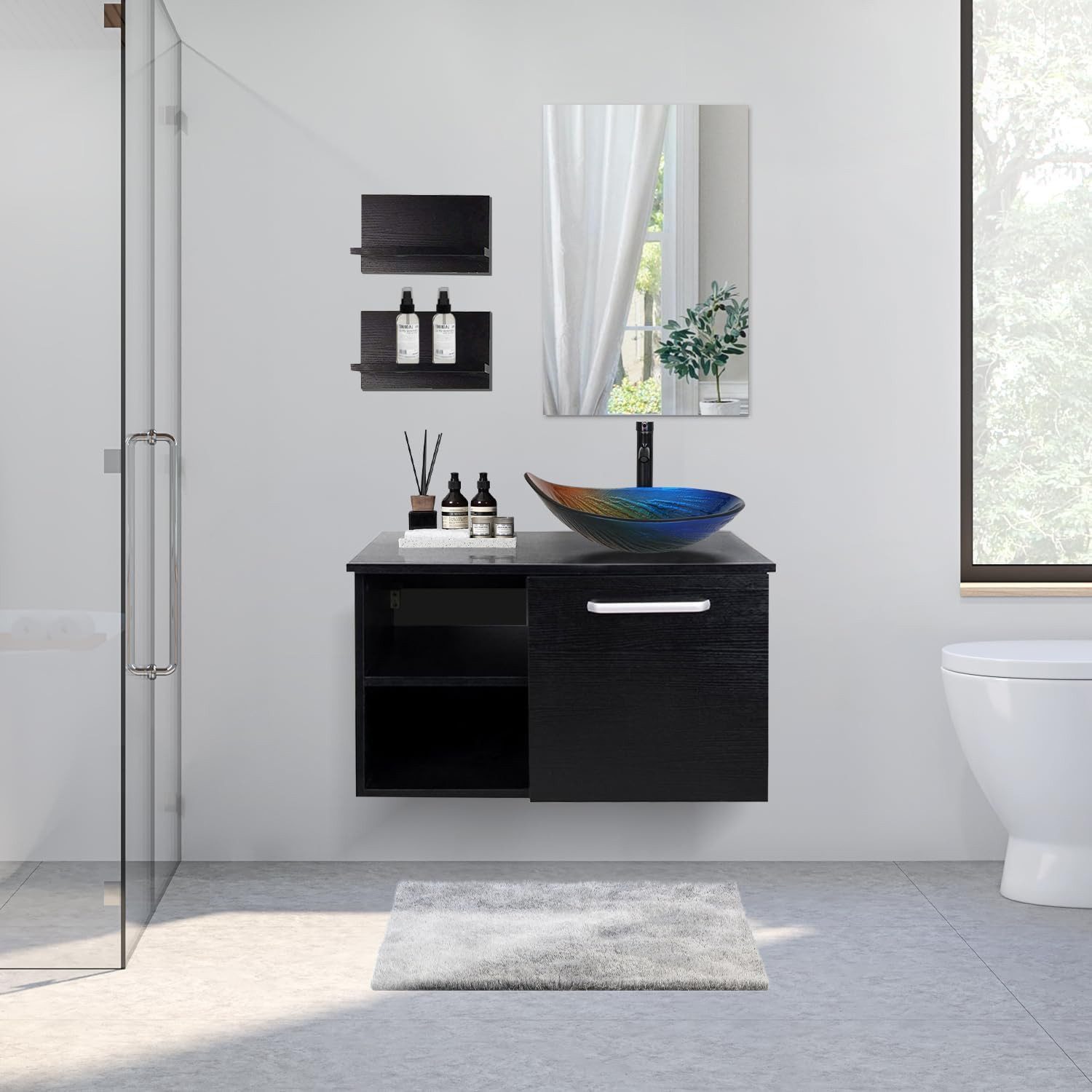 Puluomis Badmöbel-Set mit Spiegel, Badezimmerschrank mit günstig online kaufen