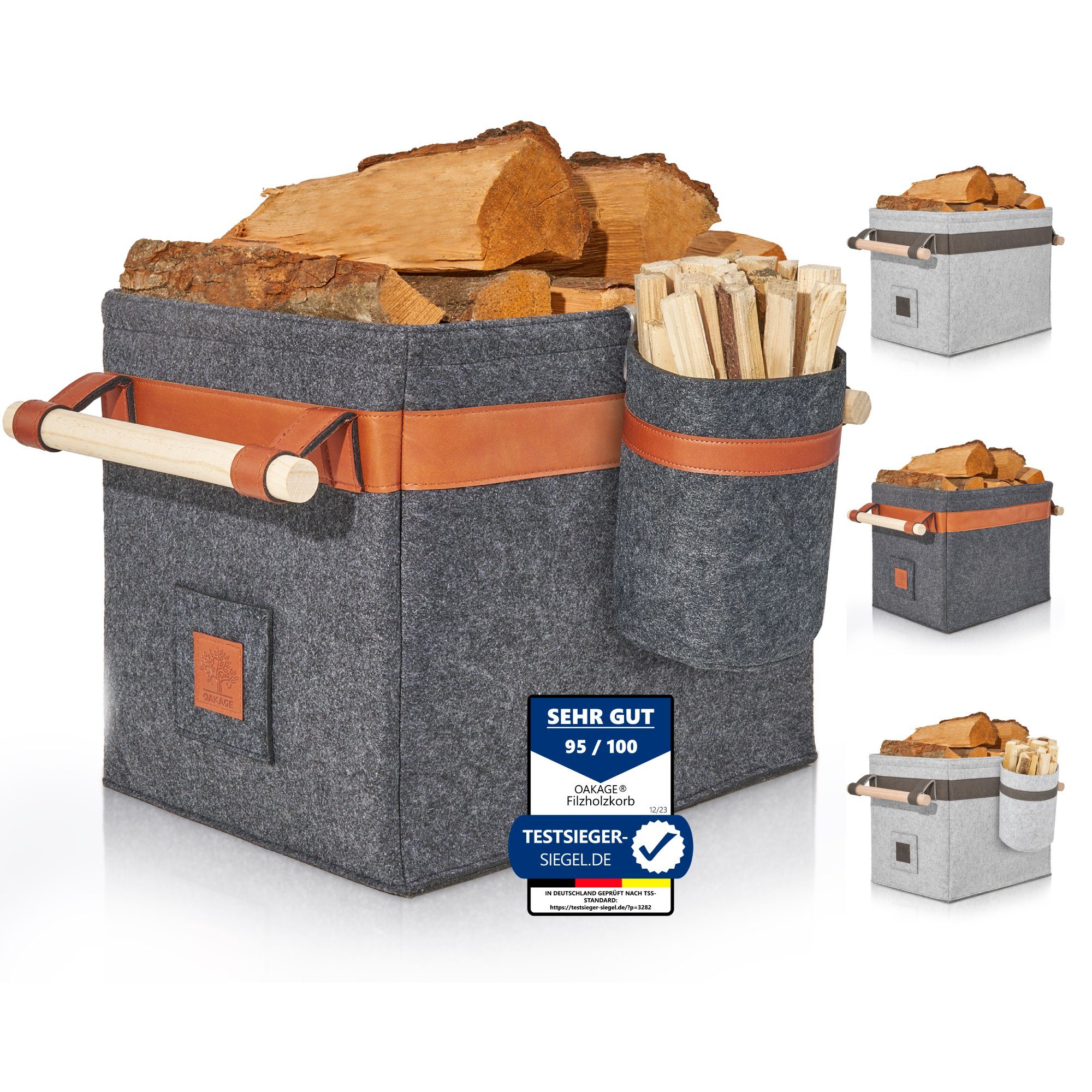 OAKAGE Kaminholzkorb Holzkorb für Kaminholz Feuerholzkorb Brennholzkorb Kam günstig online kaufen