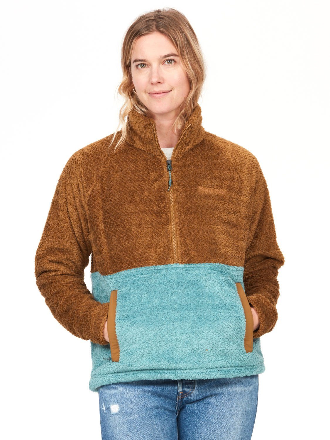 Marmot Longpullover Marmot W Homestead Fleece 1/2 Zip Damen Hazel - Blue Agave