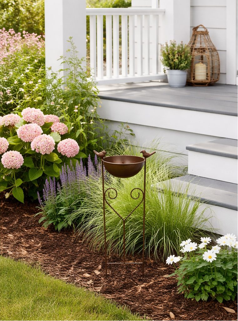 finehomegarden Gartenstecker Vogeltränke „Piepmatz“ Frost & wetterfeste Gar günstig online kaufen