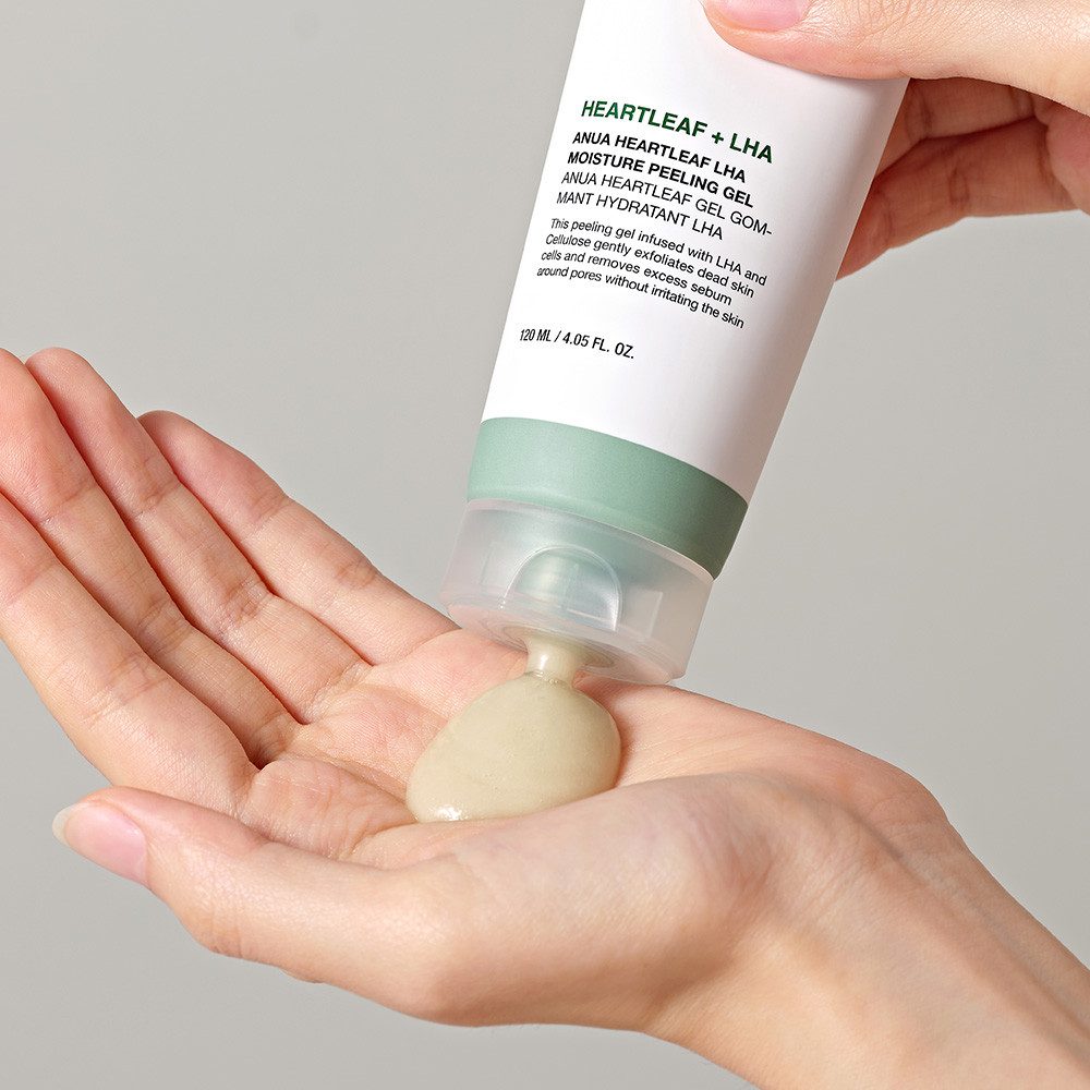 Anua Gesichtspeeling HEARTLEAF LHA MOISTURE PEELING GEL, für alle Hauttypen, entfernt sanft Hautzellen und spendet Feuchtigkeit