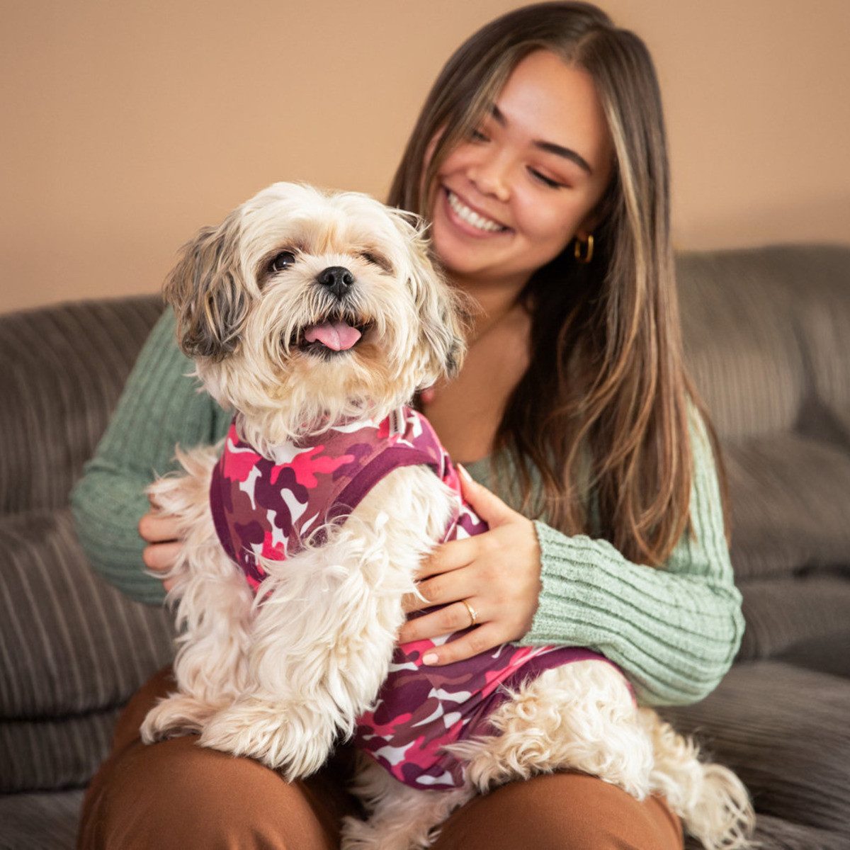 Suitical OP-Body Recovery Suit® Dog pink camouflage