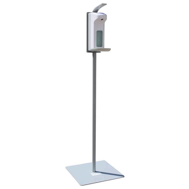 GERSO Hygienestation Light 130cm in RAL9006 Desinfektionsmittelspender-Ständer