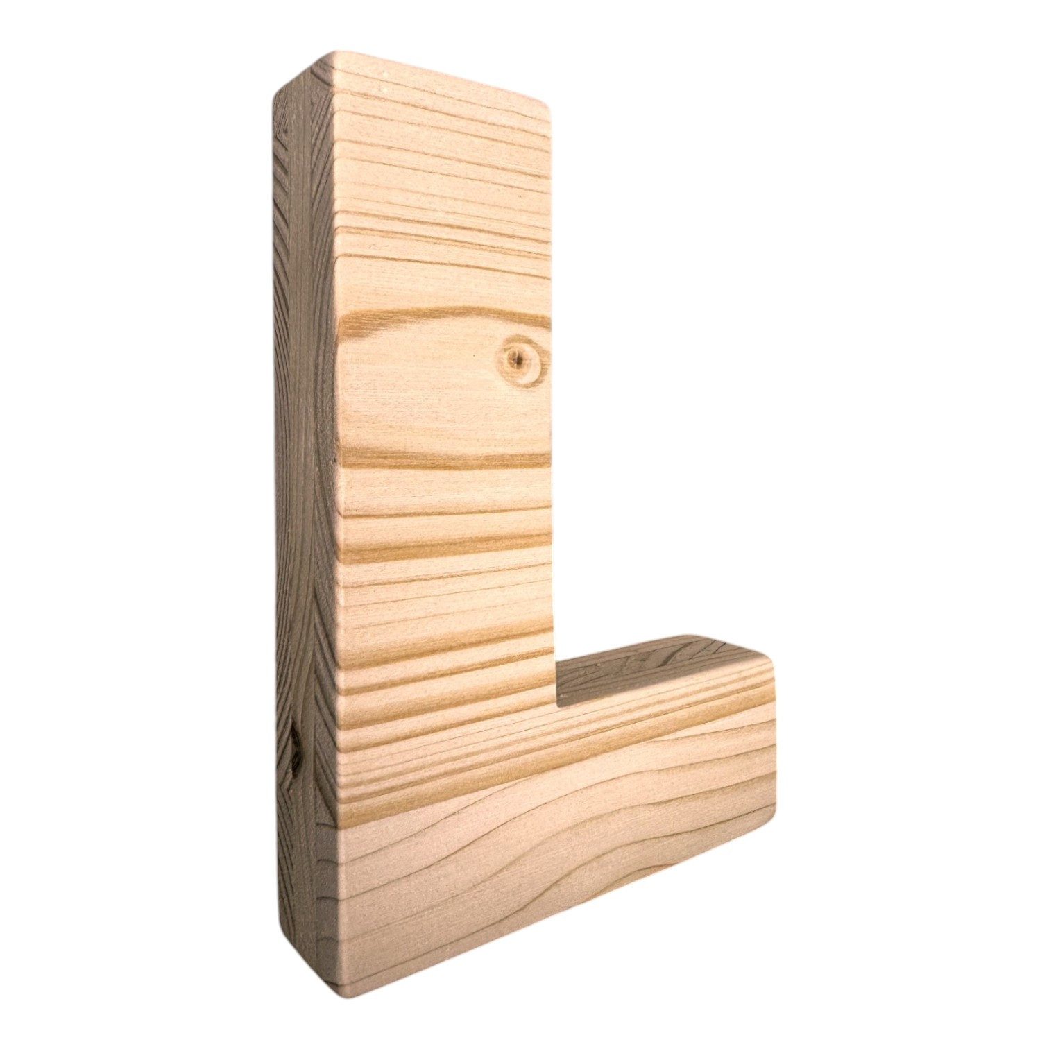 Zayno Deko-Buchstaben Holzbuchstabe "L" aus massivem Fichtenholz (Packung, 1 St., Fördert das Kennenlernen des Alphabetes), in liebevoller Handarbeit aus hochwertigem Fichtenholz gefertigt.