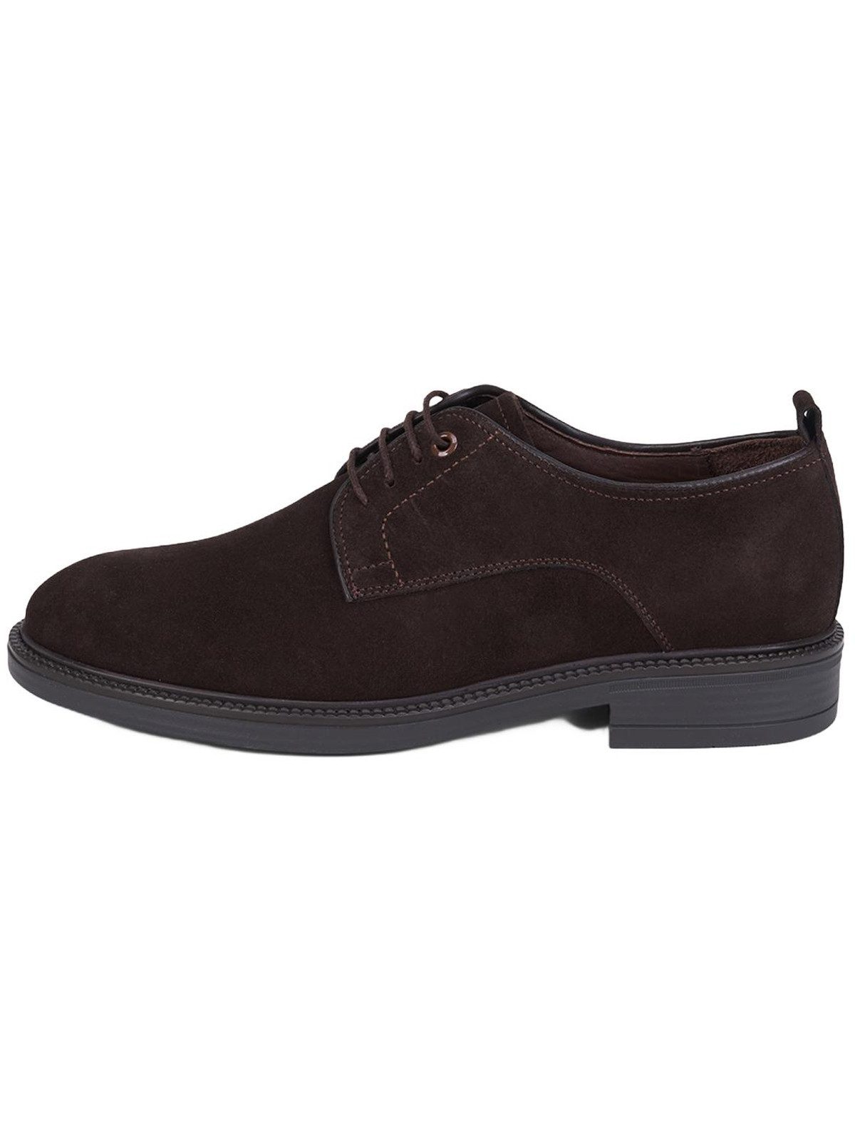 Desa DESA Herren-Schnürschuhe aus braunem Wildleder mit runder Zehenpartie Walkingschuh