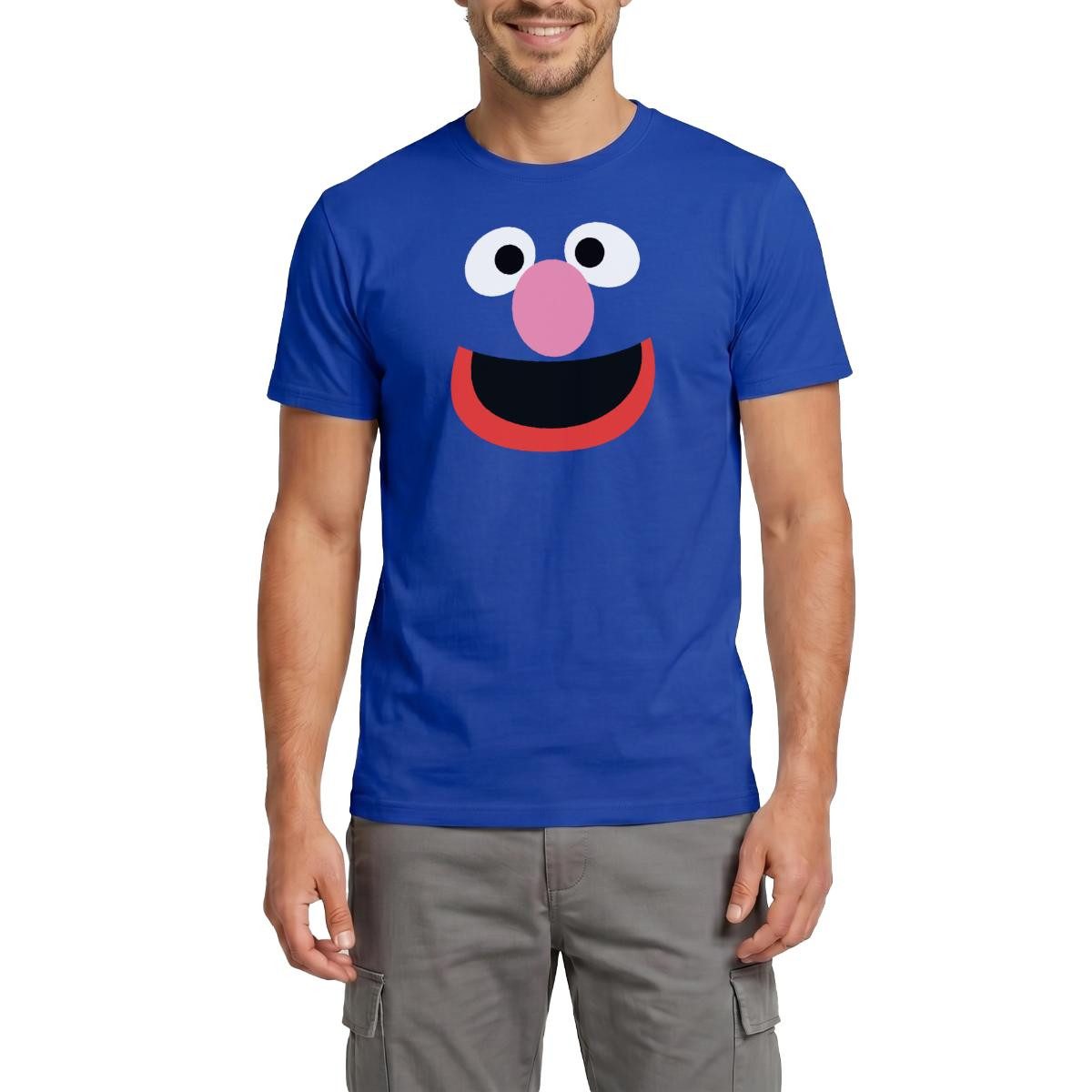 T-Shirt Sesamstraße Grobi Gesicht Karneval Männer T-Shirt